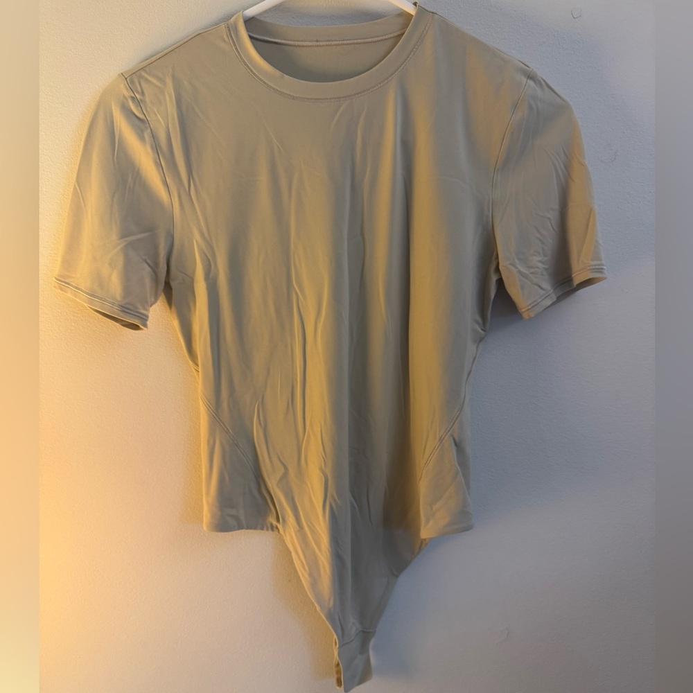 Lululemon Beige Short Sleeve Bodysuit